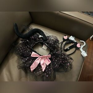Black 🖤 and Pink 🩷 Cat 🐈‍⬛ Tutu Costume Set, 4 piece Set!